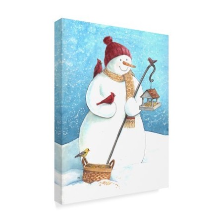 Trademark Fine Art Melinda Hipsher 'Snowman Red Hat' Canvas Art, 18x24 ALI31302-C1824GG